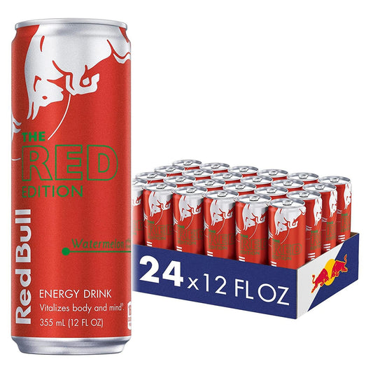 Red Bull Energy Drink, Watermelon, 12 Fl Oz , Red Edition (Pack of 24)