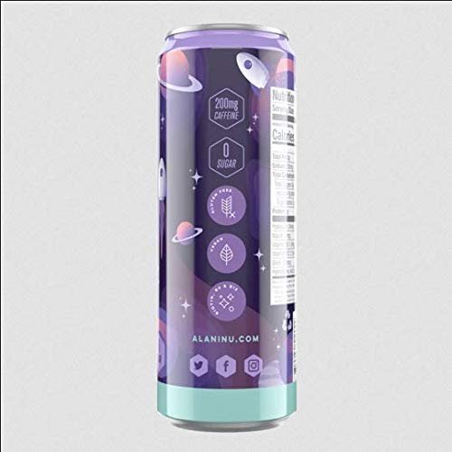 Alani Nu Sugar Free Energy Drinks 12 ounce Cans (Cosmic Stardust, 6 Cans)