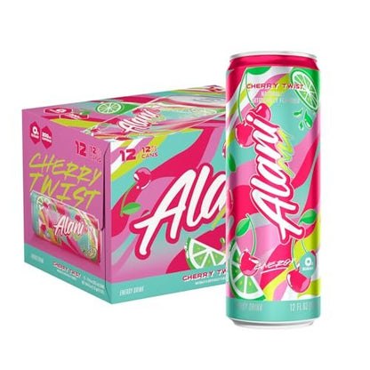 Alani Nu CHERRY TWIST Sugar Free, Low Calorie Energy Drinks | 200mg Caffeine | Pre Workout Performance with Antioxidants | Biotin B Vitamins | Zero Sugar | 5 Calories | 12 Fl Oz Cans (12 Pack)