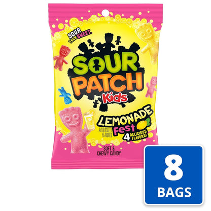 SOUR PATCH KIDS Lemonade Fest Soft & Chewy Candy,8.02 oz (Pack of 8)