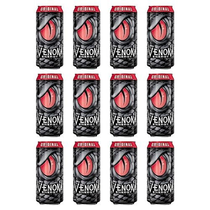 Venom Energy Drink, 16 Fl Oz, 12 Pack, 0 Fat, 160mg Caffeine
