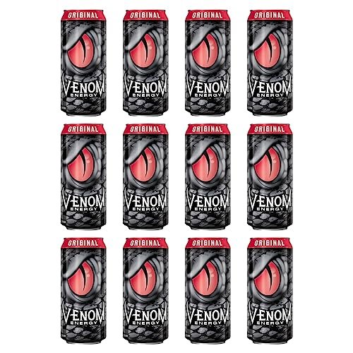Venom Energy Drink, 16 Fl Oz, 12 Pack, 0 Fat, 160mg Caffeine