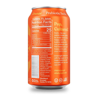 Poppi Orange Prebiotic Soda 4 Pack, 12 FZ