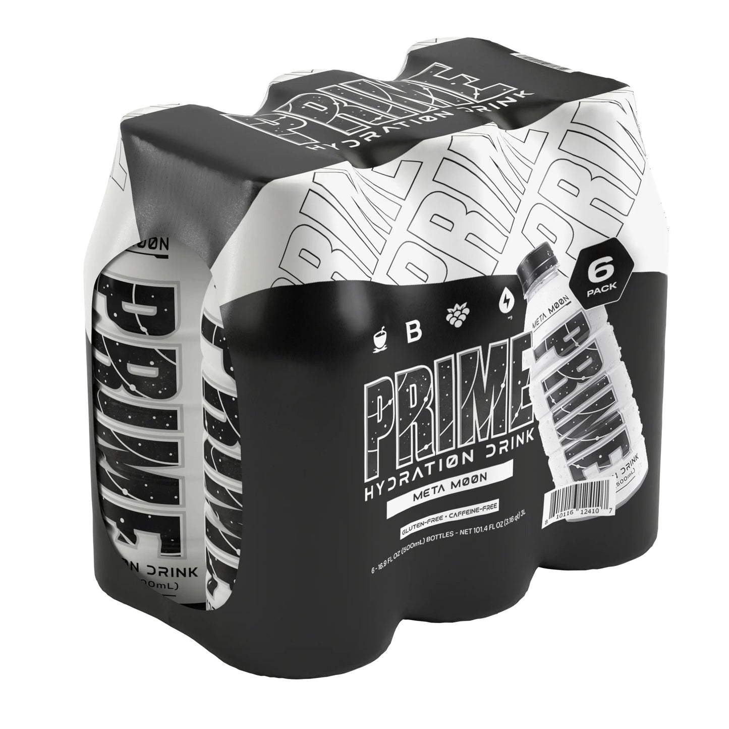 Prime Hydration Drink, Meta Moon, 16.9oz 6-Pack Bottles