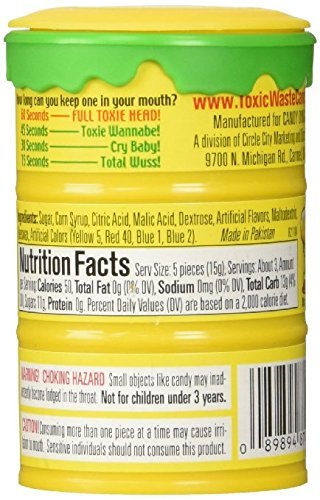 Toxic Waste Hazardously Sour Candy Barrel 1.7 Oz - Pack of 3