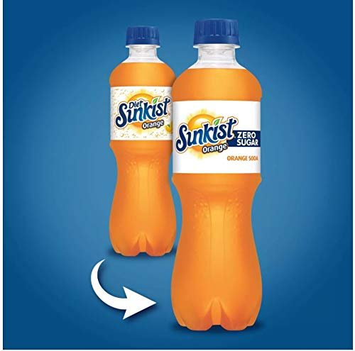 Sunkist Orange Zero (Diet) Soda 20 oz Bottles (Pack of 10, Total of 200 Fl Oz)