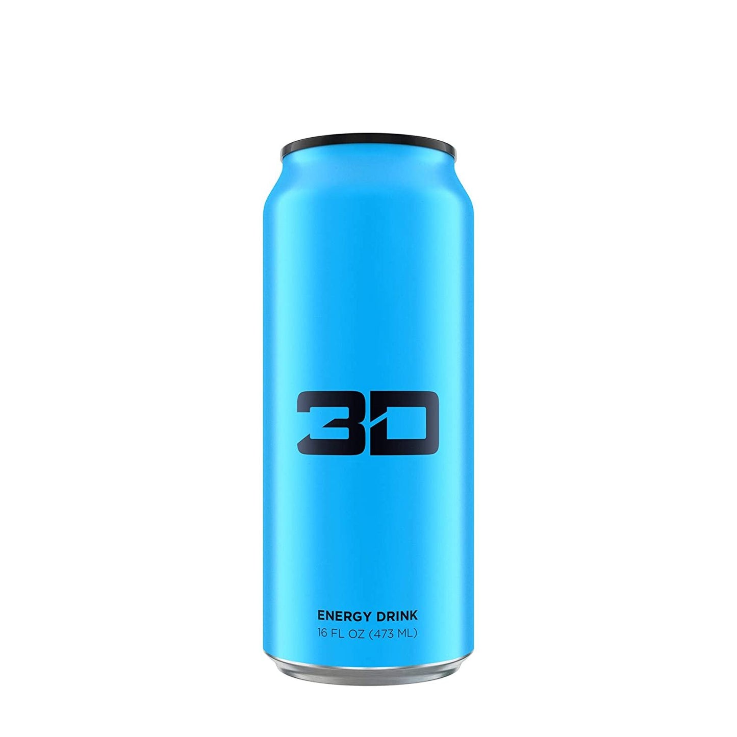 3D Energy Drink | Caffeine, Zero Sugar, Taurine, Panax Ginseng, Inositol, Guarana Seed, L-Carnitine Tartrate, 16 Fluid Ounce | 12 Pack (Blue)