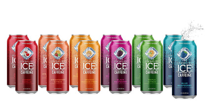 Sparkling ICE +Caffeine Sparkling Water | All Flavor Variety Pack (Sampler) - 16 fl oz Cans, Naturally Flavored Sparkling Water with Antioxidants & Vitamins | Pack Of 12