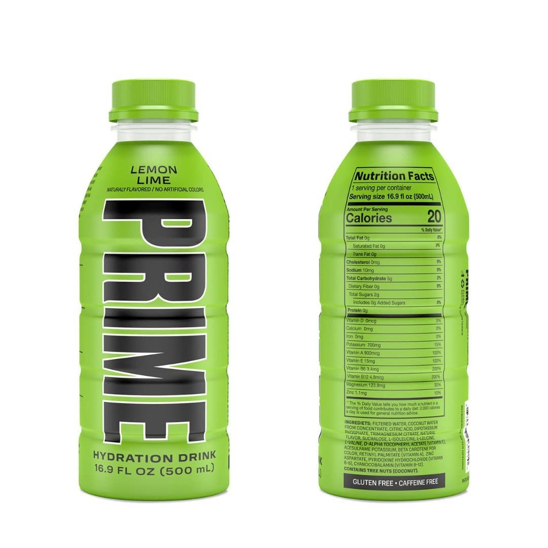 Prime Hydration Sports Drink Variety Pack - Energy Drink, Electrolyte Beverage - Lemon Lime, Tropical Punch, Blue Raspberry, Orange, Grape & Meta Moon - 16.9 Fl Oz (6 Pack) W/ Tip The Scales sticker