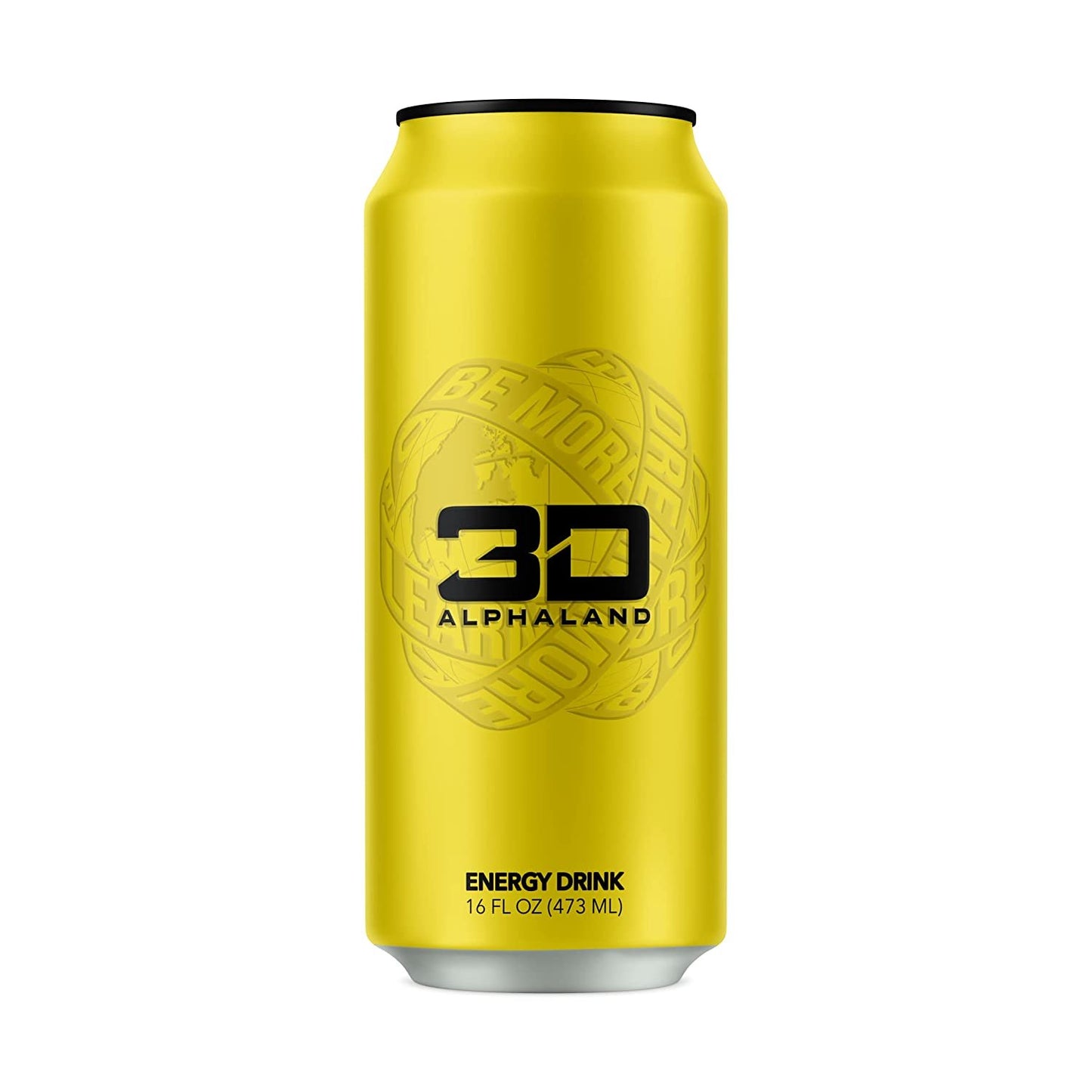 3D Sugar-Free Energy Drink, Pre-Workout Performance, Yellow (Alphaland), 16 oz Cans (Pack of 12)