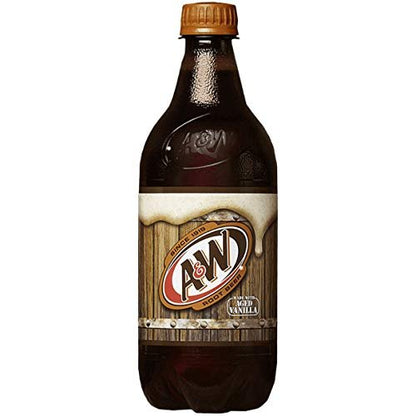 A&W Root Beer, 20 Fl Oz Bottle, (Pack of 8, Total of 160 Fl Oz)