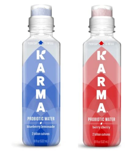 Karma Flavored Water with Probiotics Variety Pack 18 oz (Pack of 6)