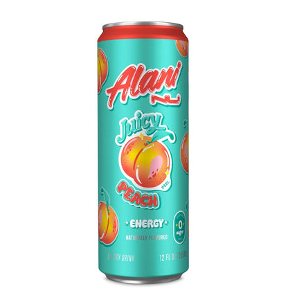 Alani Nu Energy Drink, Juicy Peach, 12 Fluid Ounce (Pack of 12)