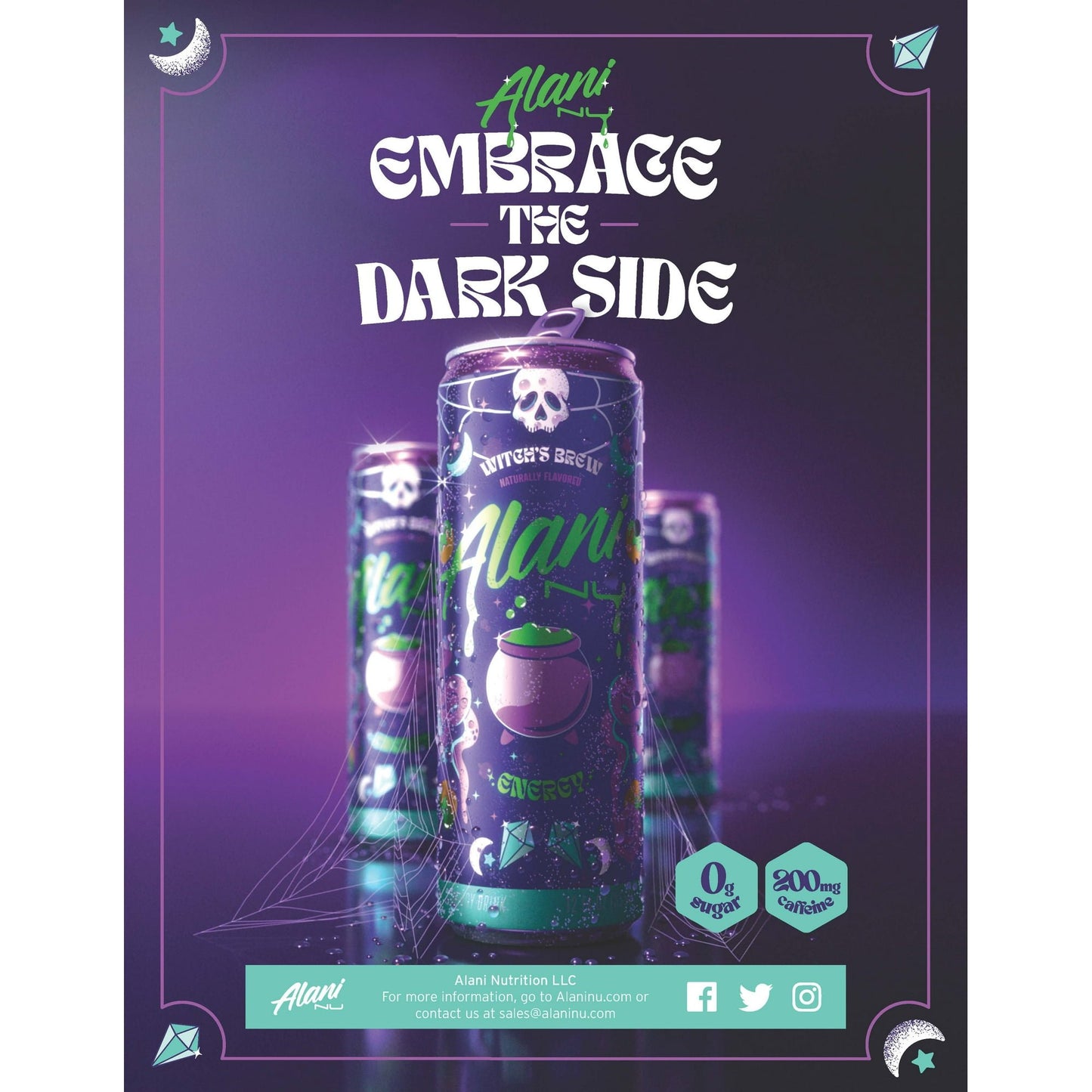 Alani Nu Sugar Free Energy Drink 12 oz 6 Pack (Witches Brew)
