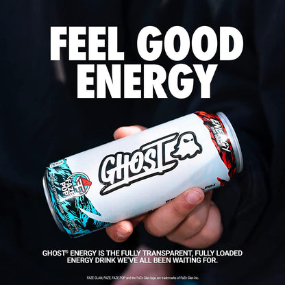 GHOST Zero Sugar Energy Drink, Faze Pop, 16 oz Can (12 Pack)