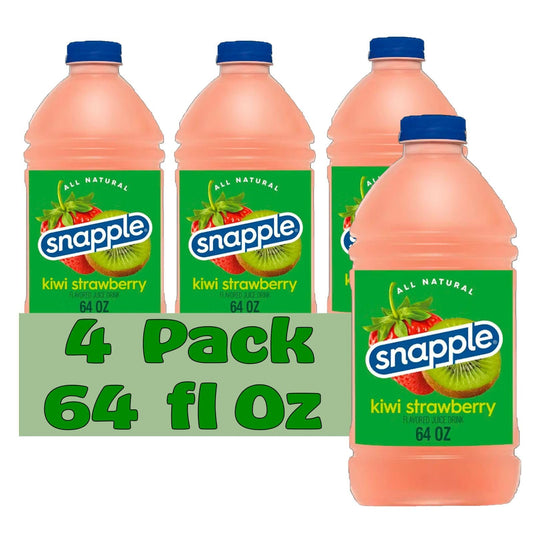 Snapple Kiwi Strawberry All Natural Fruit Juice Drink, 64 fl oz Plastic Bottles (4 Pack)