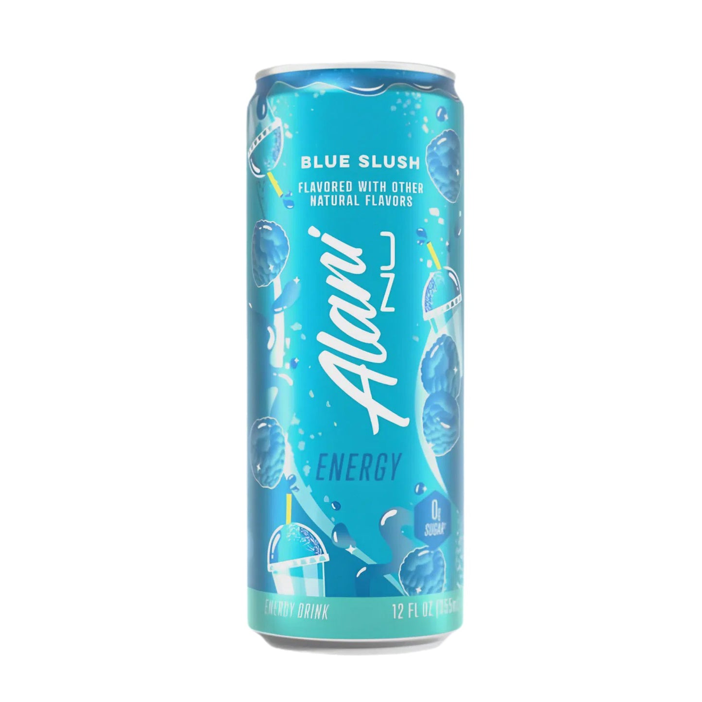 Alani Nu Energy Drinks 6 Pack Cans Sugar Free 200mg of Caffeine B Vitamins 12 Fl Oz (Blue Slush)