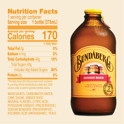 Bundaberg Ginger Beer, 12.7 Fl Oz (pack of 4)