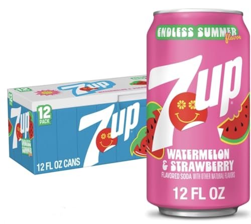 7up Watermelon Strawberry Soda, 12 Fl Oz Cans