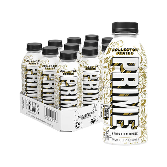 PRIME Hydration Collector Series, Sports Drinks, Electrolyte Enhanced for Ultimate Hydration, 250mg BCAAs, B Vitamins, Antioxidants, Low Sugar, 16.9 Fl Oz, 12 Pack