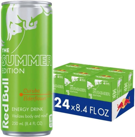 Red Bull Summer Edition Curuba Elderflower Energy Drink, 8.4 Fl Oz, 24 Cans (6 Packs of 4)