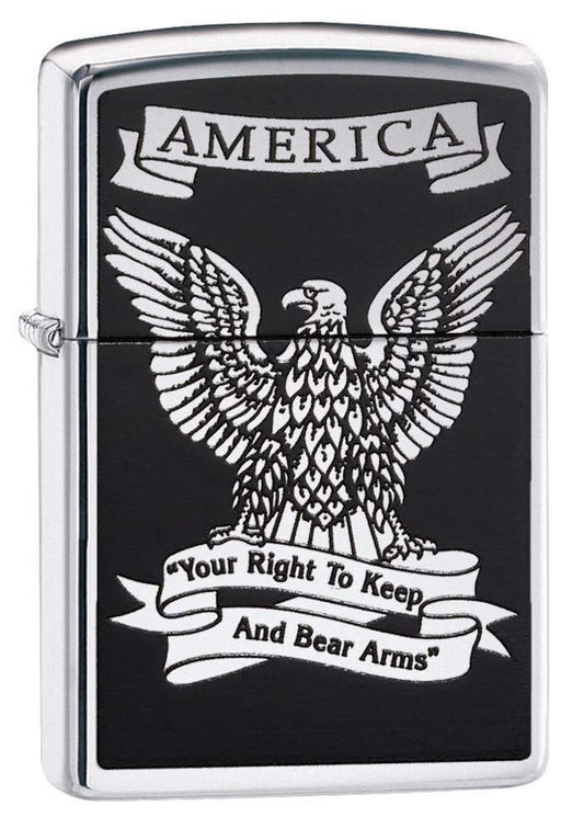 Zippo American Eagle Pocket Lighter, High Polish Chrome, One Size (28290)