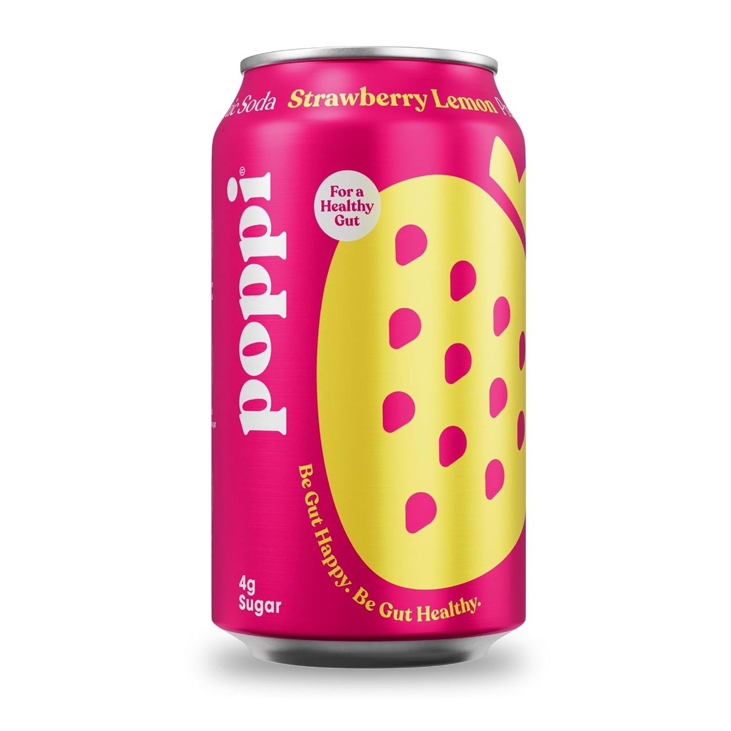 Poppi Strawberry Lemon Prebiotic Soda 4 Pack, 12 FZ