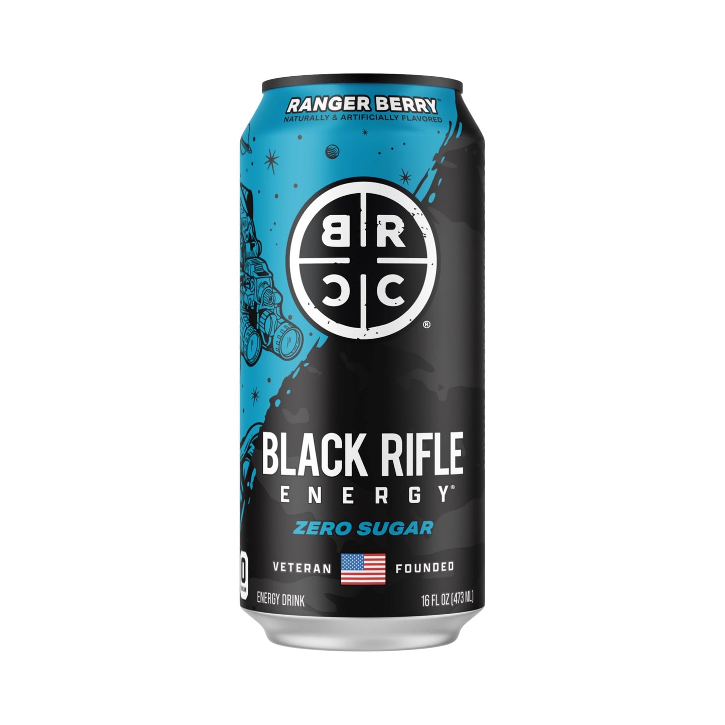Black Rifle Energy Ranger Berry Zero Sugar Energy Drink, 200mg Caffeine, 16 fl oz can (Pack of 12)
