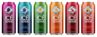 Sparkling ICE +Caffeine Sparkling Water | All Flavor Variety Pack (Sampler) - 16 fl oz Cans, Naturally Flavored Sparkling Water with Antioxidants & Vitamins | Pack Of 12