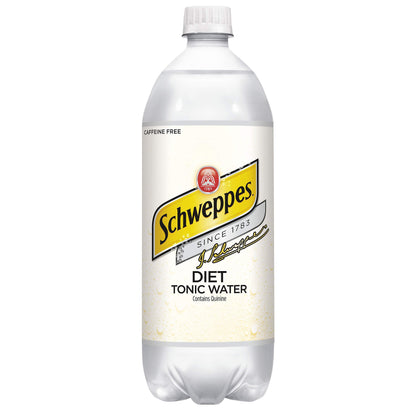 Schweppes Diet Tonic Water, 33.8 Fl Oz (Pack of 4)
