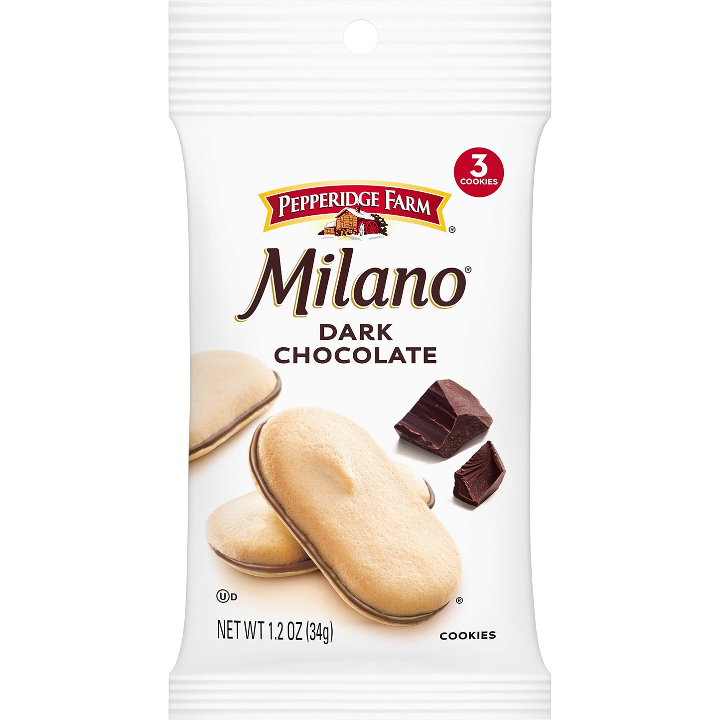 Pepperidge Farm Milano Dark Chocolate Cookies, 1.2 oz. Single-Serve Snack Pack