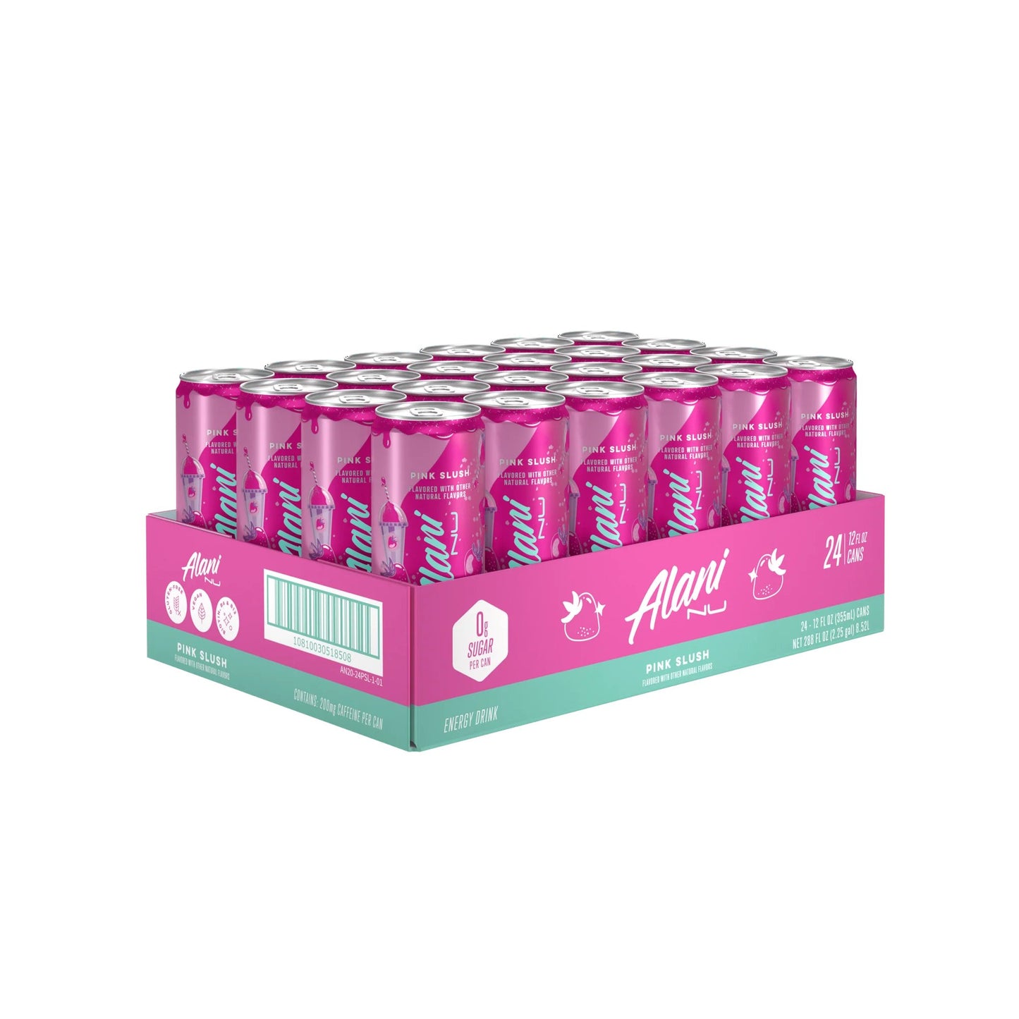 NEW Alani Nu Pink Slush Sugar-Free Energy Drink, 12oz cans 24-pack Multi-pack (24 Cans)