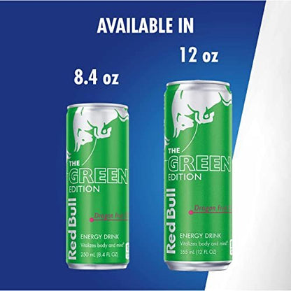 Red Bull Energy Drink, The Green Edition, 12 Fl Oz, 4 Pack, 48 Fl Oz