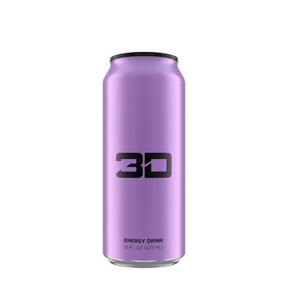 3D Energy Drink Grape 16 oz Cans (Pack of 12)