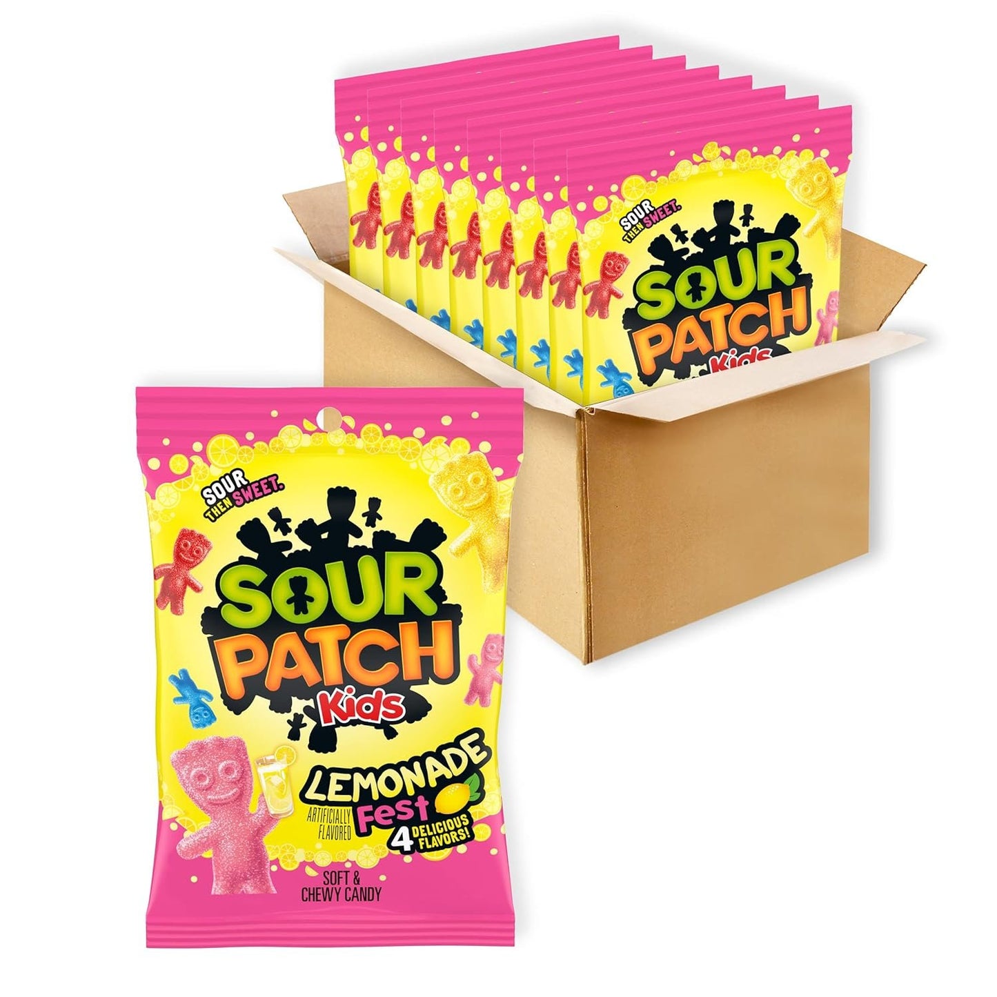 SOUR PATCH KIDS Lemonade Fest Soft & Chewy Candy,8.02 oz (Pack of 8)