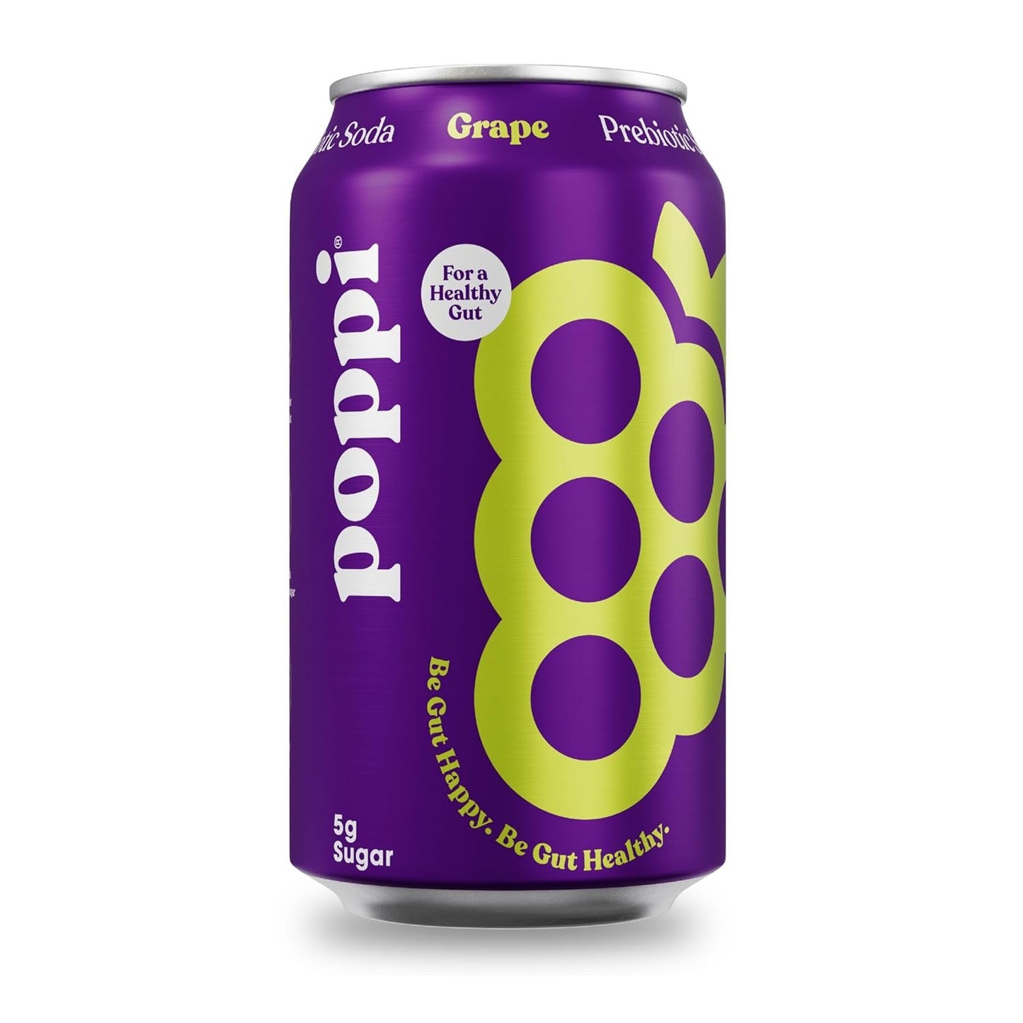 Poppi Grape Prebiotic Soda Single, 12 FZ (Pack of 12)