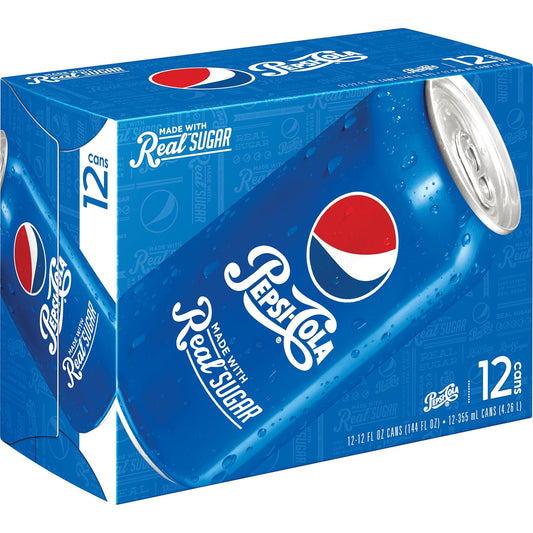 Pepsi Made with Real Sugar, 12 ct