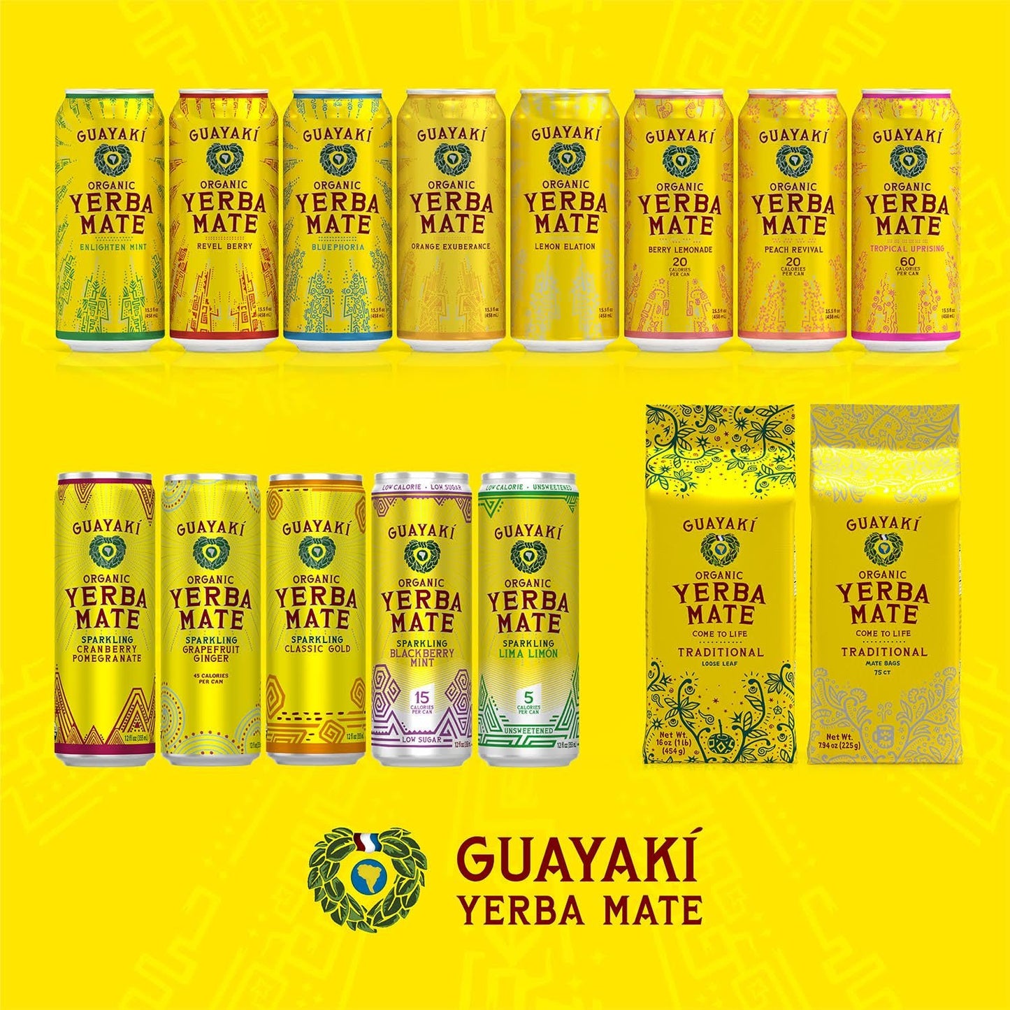 Guayaki Yerba Mate, Organic Traditional Single Serve, 7.9 Ounces (75 Tea Bags) (Pack of 2), 40mg Caffeine per Serving, Alternative to Tea, Coffee and Energy Drinks