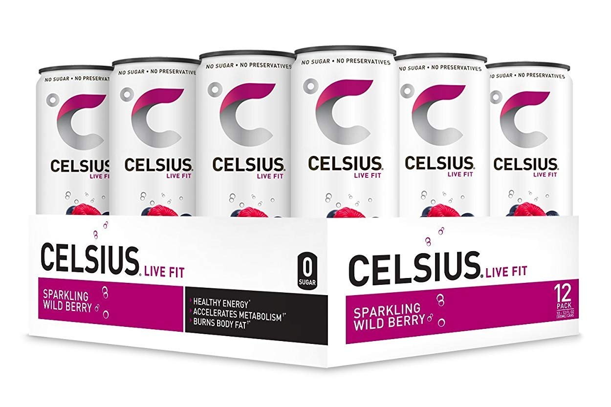 Celsius Sparkling Energy Drink, Wild Berry, 12 Fluid Ounce (Pack of 12) (Packaging may vary)