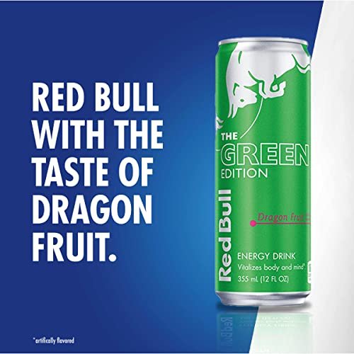 Red Bull Energy Drink, The Green Edition, 12 Fl Oz, 4 Pack, 48 Fl Oz