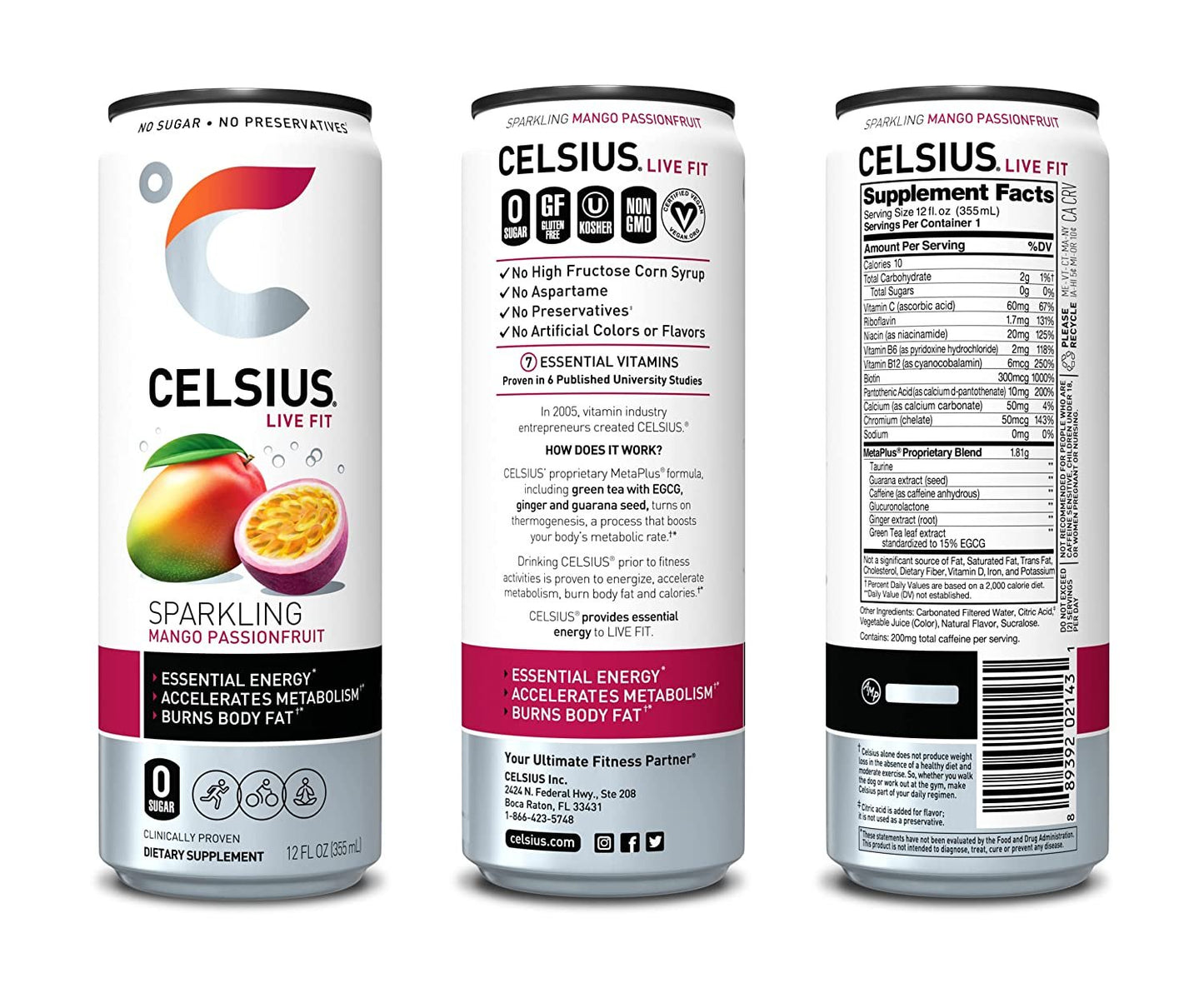 CELSIUS Essential Energy Drink 12 FL Oz