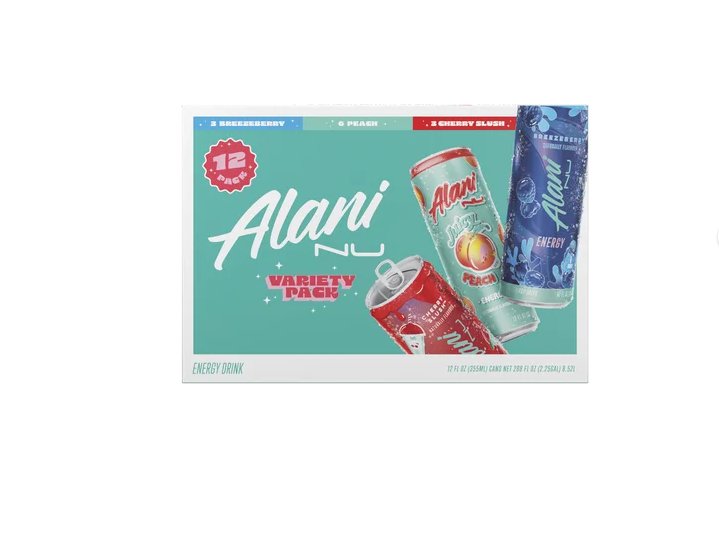 Alani Nu Sugar-Free Energy Drink, 12-pack Variety Pack, Juicy Peach, Cherry Slush, Breezeberry Stardust, 12oz Cans 12-pack Multi-pack (12 Cans)