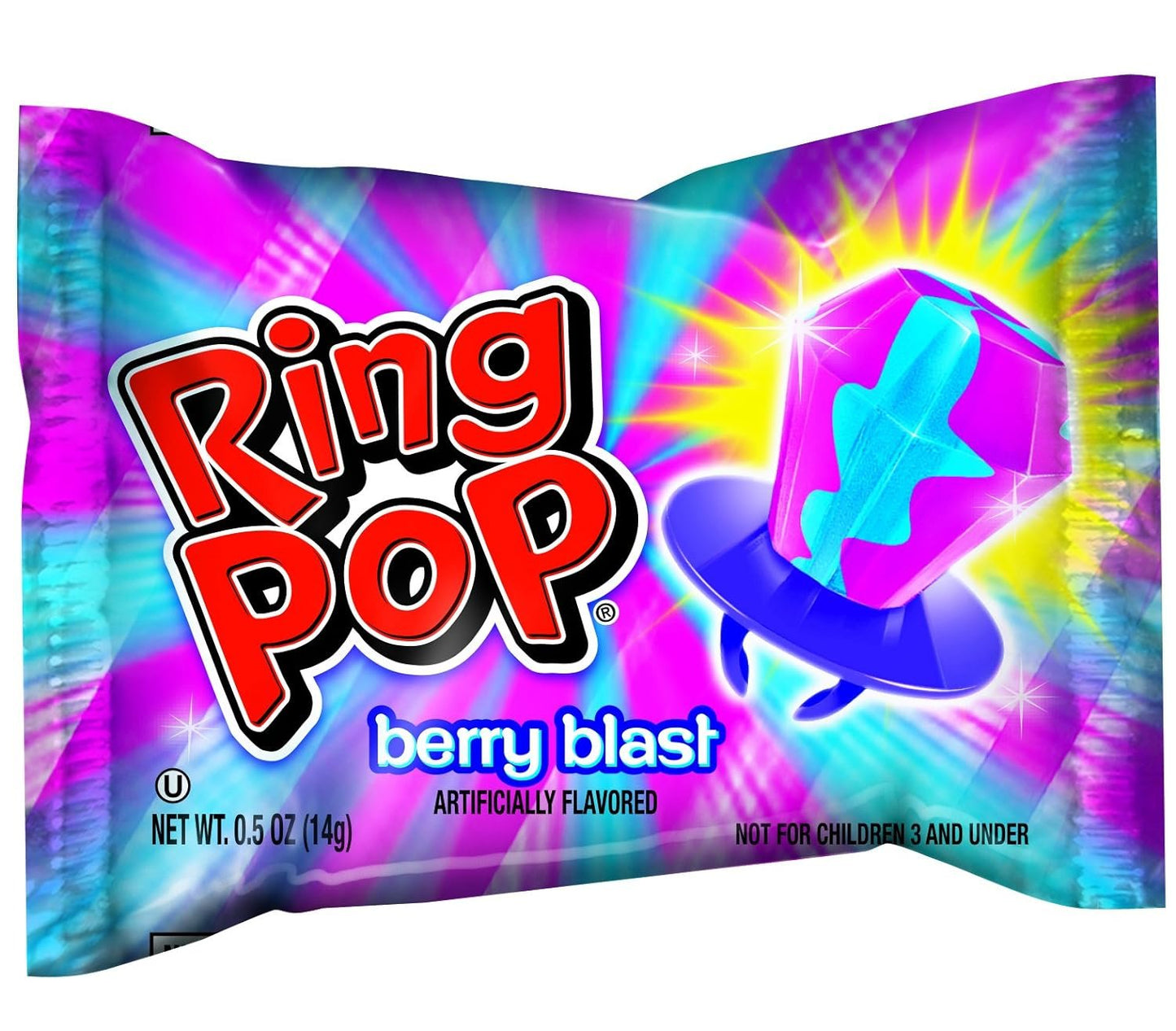 Bazooka Twisted Ring Pop, 0.50 Ounce - 24 Count (Pack of 1)