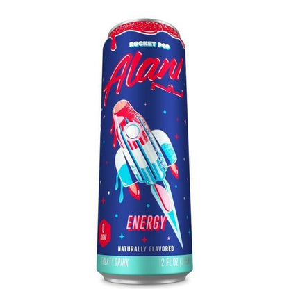 Alani Nu Energy Drinks 6 Cans Sugar Free 200mg of Caffeine B Vitamins 12 Fluid Ounce Cans (Rocket Pop)