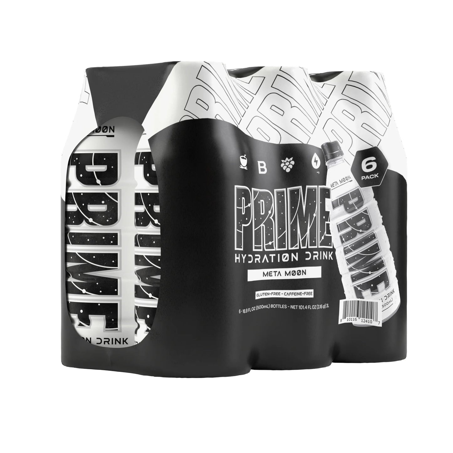 Prime Hydration Drink, Meta Moon, 16.9oz 6-Pack Bottles