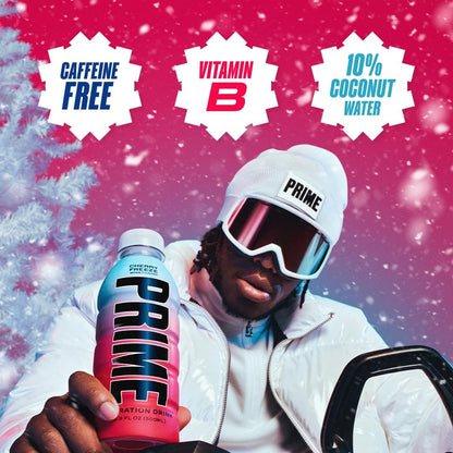 PRIME Hydration CHERRY FREEZE | Sports Drinks | Electrolyte Enhanced for Ultimate Hydration | 250mg BCAAs | B Vitamins | Antioxidants | 2g Of Sugar | 16.9 Fluid Ounce | 12 Pack