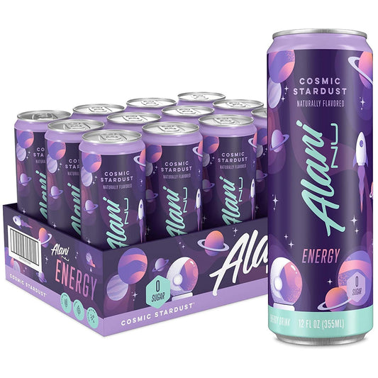 Alani Nu Sugar Free Energy Drinks 12 ounce Cans (Cosmic Stardust, 12 Cans)