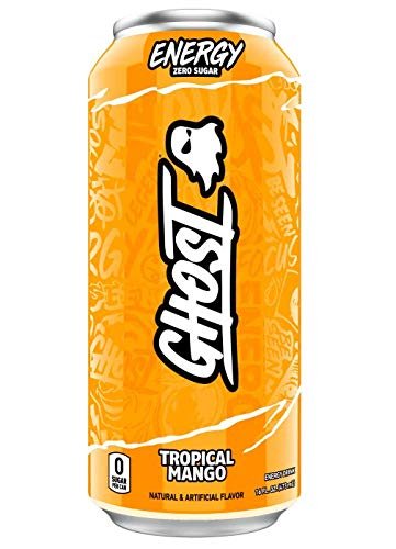 Ghost Energy Ready to Drink 16 Ounce Cans (Tropical Mango, 4 Cans)