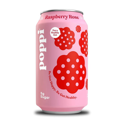 Poppi Raspberry Rose Prebiotic Soda 4 Pack, 12 FZ