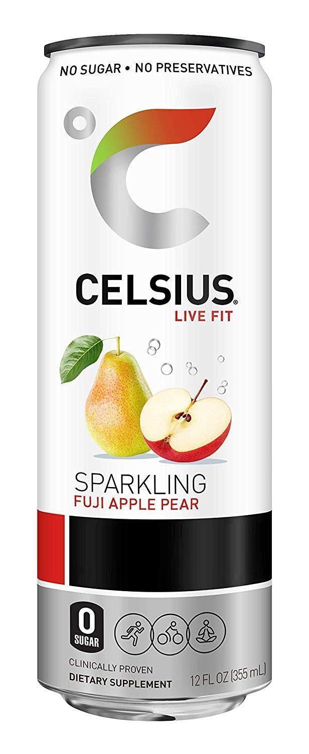 Sparkling Fuji Apple Pear Fitness Drink, Zero Sugar, 12oz. Slim Can (Pack of 12)